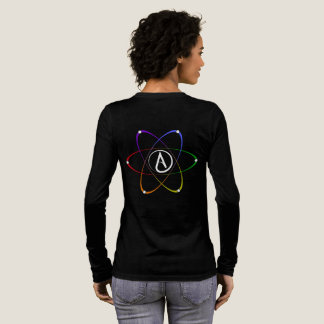 T-shirt En Tri-matière Symbole d'atome athée arc-en-ciel blanc
