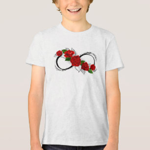T-shirt En Tri-matière Symbole d'infini avec roses rouges