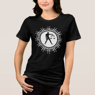 T-shirt En Tri-matière Symbole du zodiaque Balance avec des étoiles noir 