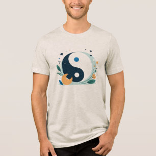T-shirt En Tri-matière Symbole floral Yin Yang Harmonie et nature