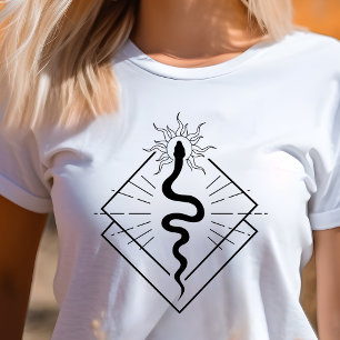 T-shirt En Tri-matière Symbole géométrique du serpent de Boho Minimaliste
