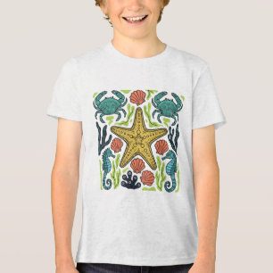 T-shirt En Tri-matière Symphonie de la vie océanique – Étoiles de mer, hi