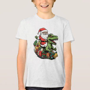 T-shirt En Tri-matière T-Rex Dinosaur Noël Festive amusante