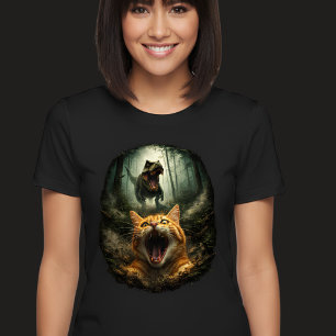 T-shirt En Tri-matière T-Rex drôle & Mème de Chat qui Hurle