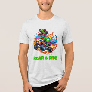 T-shirt En Tri-matière T.Rex Monster Truck Conception de dessin animé d