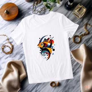 T-shirt En Tri-matière T-shirt aux poissons Abstraits colorés | Géométriq