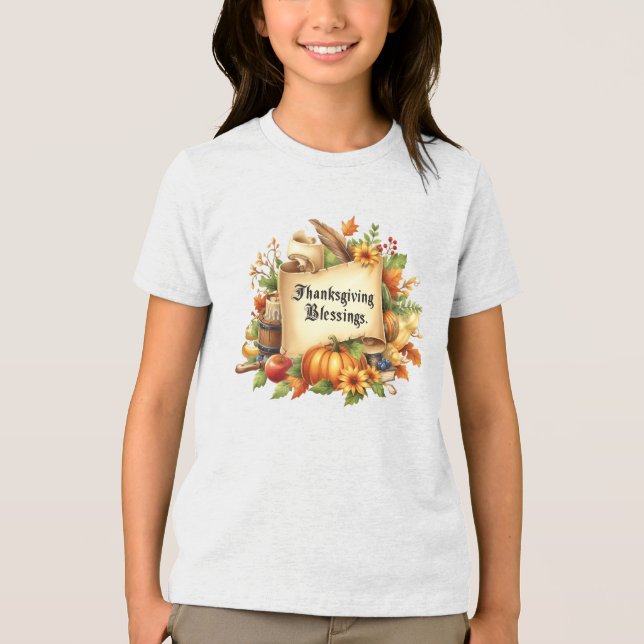 T-shirt En Tri-matière T-shirt Bénédiction de Thanksgiving (Recto)