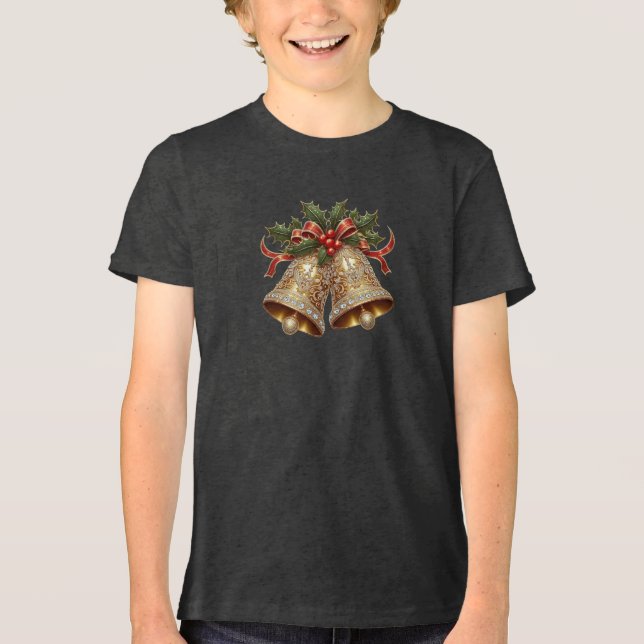T-shirt En Tri-matière T-shirt Boys Bells Gold Christmas