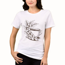 T-shirt d'art de la ligne de café Lover - humeur b