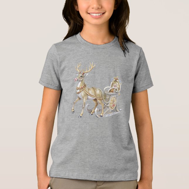 T-shirt En Tri-matière T-shirt de vacances Reindeer Sleigh (Recto)