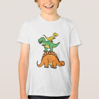 T-shirt En Tri-matière T-shirt enfant Dinosaures en caricature empilée