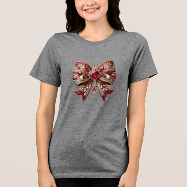 T-shirt En Tri-matière T-shirt femme de vacances Red Bow (Recto)