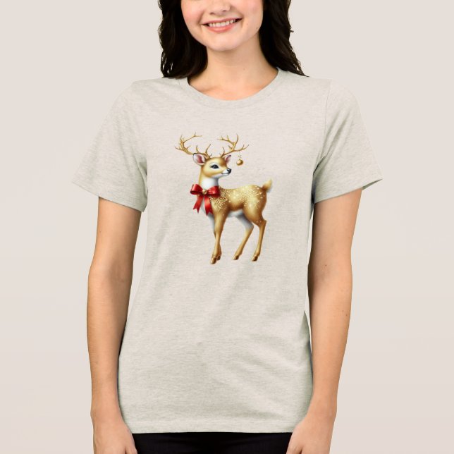 T-shirt En Tri-matière T-shirt femme Gold Reindeer (Recto)