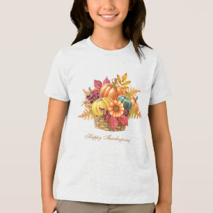 T-shirt En Tri-matière T-shirt fille Citrouille de Thanksgiving