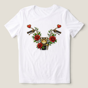 T-shirt En Tri-matière T‑Shirt Moto Floral Heart Bloom Rider pour Femmes