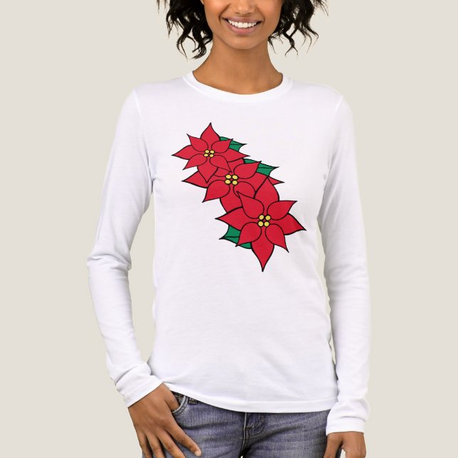 T-shirt En Tri-matière T-shirt Noël Poinsettia (Recto)