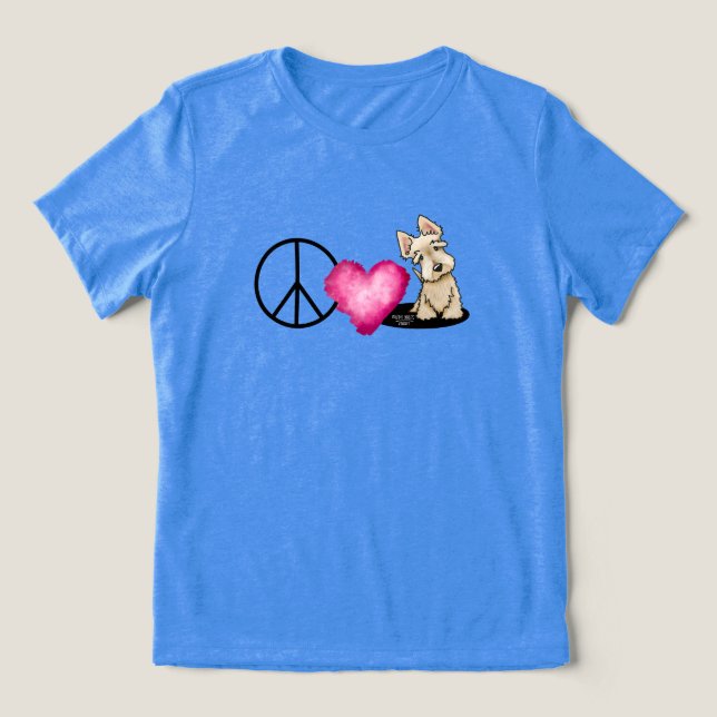 T-shirt En Tri-matière T-shirt Peace Love Scotties (Design Recto)