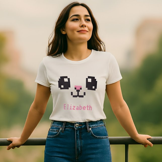 T-shirt En Tri-matière T-Shirt personnalisé Kawaii Pixel Bunny (Créateur téléchargé)