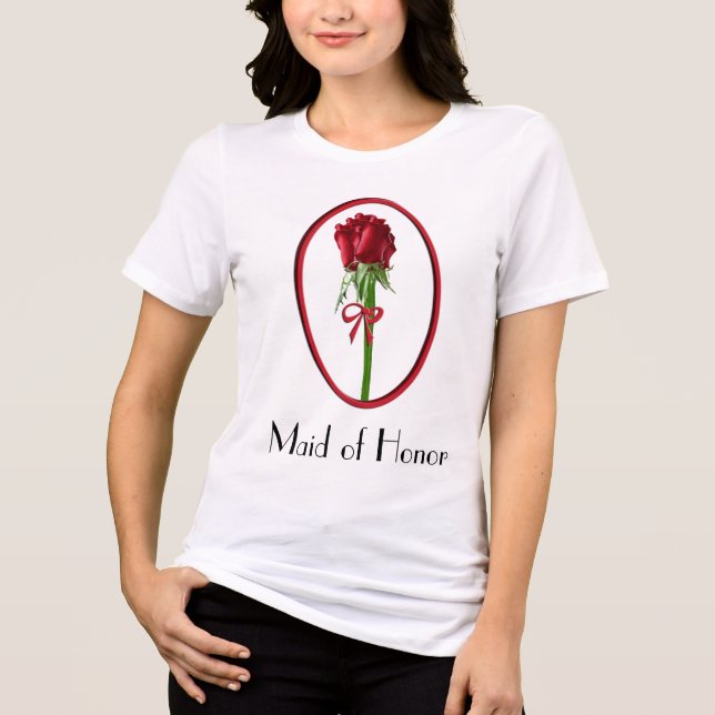 T-shirt En Tri-matière T-shirt rouge Roses femme d'honneur (Recto)