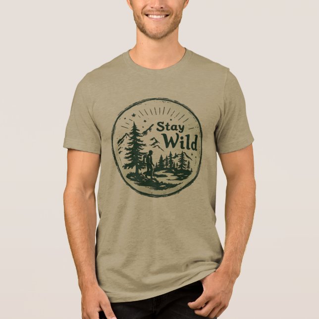 T-shirt En Tri-matière T-shirt "Stay Wild" naturel pour l'extérieur (Recto)