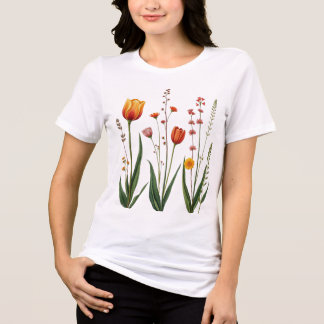 T-shirt En Tri-matière T-shirt vintage Floral - Fleur sauvage botanique D