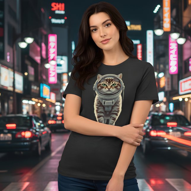 T-shirt En Tri-matière Tabby Cosmique Chat : Retro Space Explorer Tee (Créateur téléchargé)