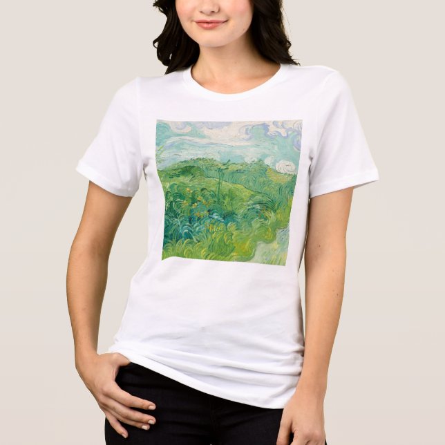 T-shirt En Tri-matière Tableau de Vincent Van Gogh Champ de blé vert  (Recto)