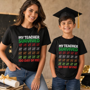 T-shirt En Tri-matière Tableau Noir Multicolore 100 Jours d'École Enfants