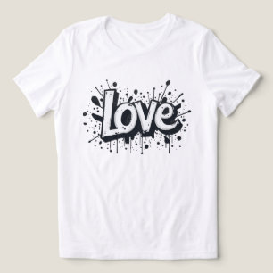 T-shirt En Tri-matière Tag d'amour monochrome