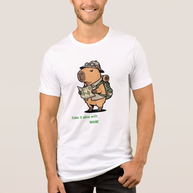 T-shirt En Tri-matière Take It Slow Capybara Tee – Customizable (Recto)