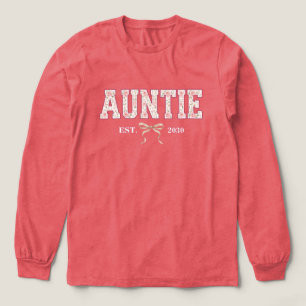T-shirt En Tri-matière Tante Floral Lettre Universitaire Coquette Nœud Pe