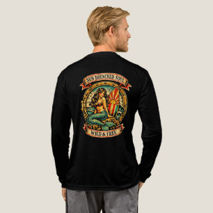 T-shirt En Tri-matière Tatouage de sirène vintage Art Âme baignée de sole