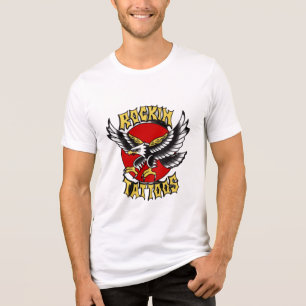 T-shirt En Tri-matière Tatouage graphique d'aigle traditionnel "Rockin Ta