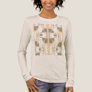 T-shirt En Tri-matière Taupe Cream Design géométrique d'inspiration sud-o
