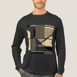 T-shirt En Tri-matière Taupe Crème Brown MCM Look Géométrique Abstrait