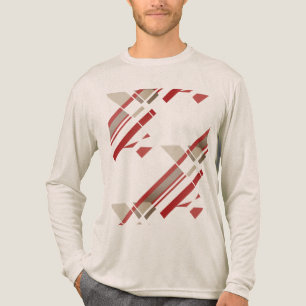 T-shirt En Tri-matière Taupe rouge foncé Tan incliné Sud-ouest look Abstr