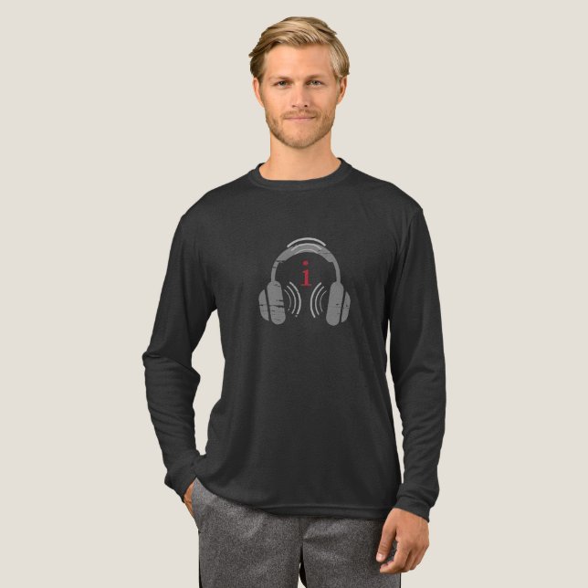 T-shirt En Tri-matière Tech Music Minimalist Headphones (Recto complet)