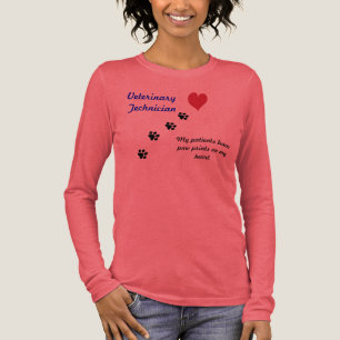 T-shirt En Tri-matière Technicien Vétérinaire - Des empreintes de pattes