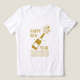 T-shirt En Tri-matière Tee à paillettes « Bonne année 2026 » pour femmes