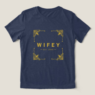T-shirt En Tri-matière Tee de la marine Wifey moderne dans un tissu à tro