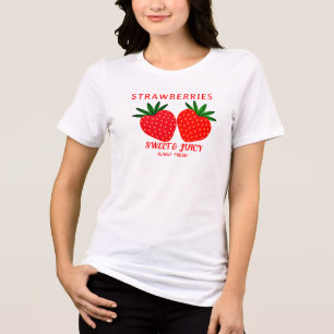 T-shirt En Tri-matière Tee graphique de fraises rétro, Chemise de Berry d