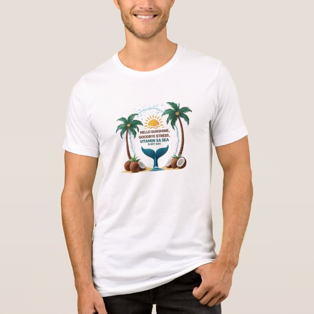T-shirt En Tri-matière Tee graphique tropicale "Mer de Vitamine" - Bella+ (Recto)