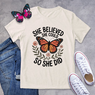 T-shirt En Tri-matière Tee Papillon Motivationnel - Elle Croyait