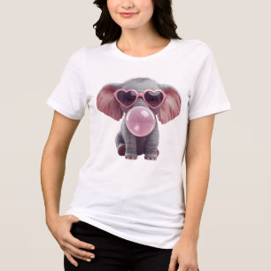 T-shirt En Tri-matière Tee-shirt éléphant mignon avec bubble gum