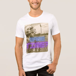 T-shirt En Tri-matière Temps de jeu Retro Football Gravure Tee Classique