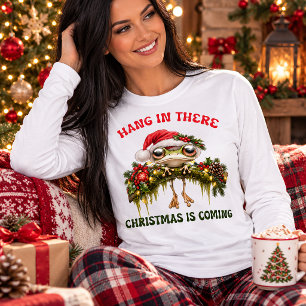 T-shirt En Tri-matière Tenir Bon Drôle de Noël Grenouille Fête Humour