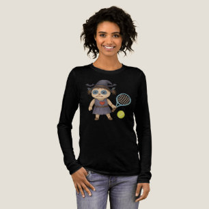T-shirt En Tri-matière Tennis Halloween Joueur thématique tenant raquette