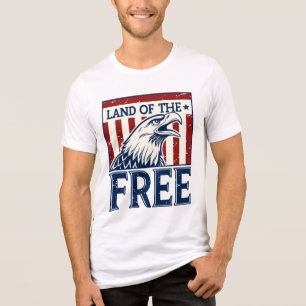 T-shirt En Tri-matière Terre des Libres - Vintage USA Eagle Graphic