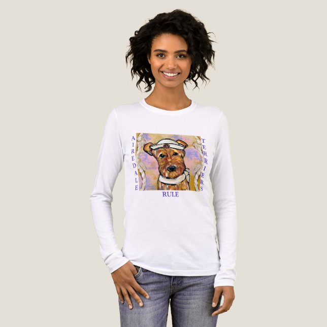 T-SHIRT  EN TRI-MATIÈRE TERRIER AIREDALE   (Recto complet)