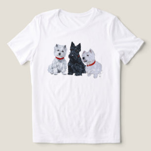 T-shirt En Tri-matière Térrier écossais avec deux Westies